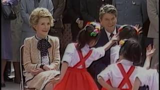 The Reagan’s visit to Rainbow Bridge Township Day Care Center in Shanghai, China on May 1, 1984