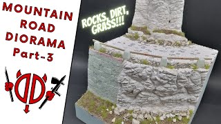 MOUNTAIN ROAD DIORAMA Part 3 - ROCKS, DIRT, GRASS (1/35, Schratchbuild)