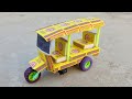 how to make a Tuk-Tuk Rickshaw at Home - Diy Matchbox Auto Taxi - mini rickshaw toy