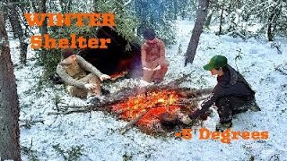 Alaskan Winter Bushcraft Shelter Build with @MickWhipple And @FarNorthEDC