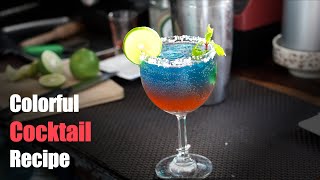 Layered Cocktail | Strawberry Red and Blue Cocktail
