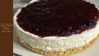 #2025 #newyear 🎊 تشيزكيك ناجح  💯 بدون فرن ولا جيلاتين #cheesecake