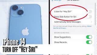 iPhone 14 - turn off “Hey Siri", disable listening for Hey Siri - iPhone 14 / Plus / Pro / Pro Max