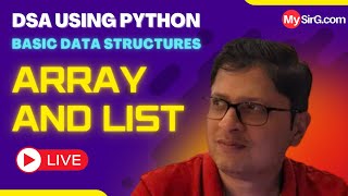 Array and List | DSA using Python | हिंदी में | MySirG