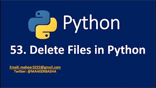 53. Delete Files in Python