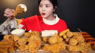 SUB)Bburinkle Fried Chicken, Hot Dog and Cheese Ball Mukbang ASMR