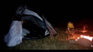 Winter Snow camping In Uttarakhand Forest | Camping In India | 2023 @blackwhiteadventure