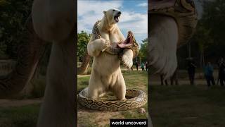 Polar Bear vs Python! Nature's Most Unexpected Fight #shorts