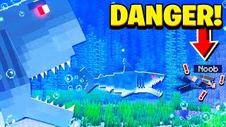 TERRIFYING MEGALODON SHARK MINECRAFT MOD!