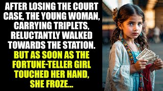 After losing the court case, the young woman, carrying triplets, reluctantly walked towards the...