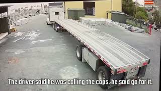 Bad pull out | Cut off | Truck hit in truck stop | Truck toppled over taking a r