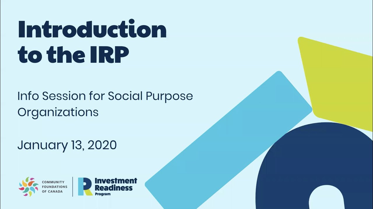 The Irp A 101 For Social Purpose Organizations Youtube