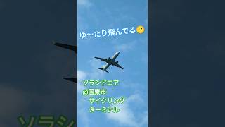 海の向こうから着陸機！大分空港へのファイナルアプローチ😁#airplane #b737 #boeing