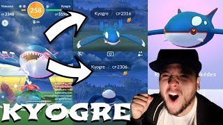 KYOGRE NEW *LEGENDARY* RAID BOSS IS HERE OMG !!!!! MY FIRST ONE !!!