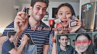 [ENG SUB] My bf did my makeup🤯 (정신없음주의)외국인 남자친구가 해준 메이크업....☠️