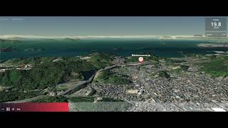 鷲羽山スカイラインサイクリングルートを3D MAPで見る  #BiketraverseJP