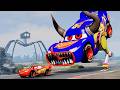 Epic Escape From Lightning McQueen Eater Giant Bot, Mater Giant Bot, Megahorn, Siren Head in BeamNG