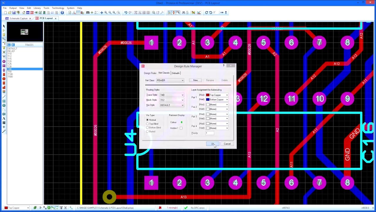 Proteus PCB Design Software Track Editing Options - YouTube