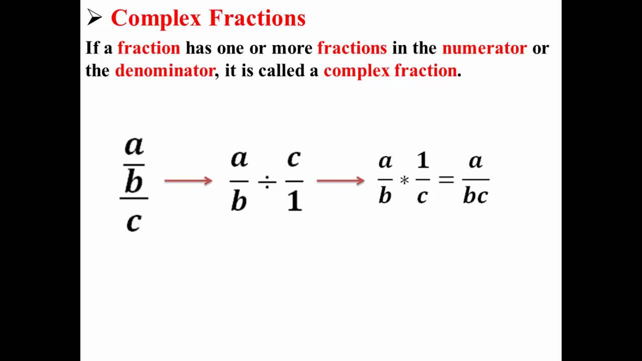 Complex Fractions - YouTube