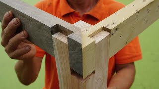 Amazing Hand Cut Dovetail Joint For Legs Of The Table, Incredible Woodworking Techniques And Skills