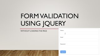 Form Validation using jQuery and bootstrap without Plugin #html5 #formvalidation #css