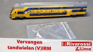 Vervangen Rivarossi/Lima VIRM/IRM tandwielen, hoe werkt dat?