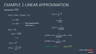 LINEAR APPROXIMATION VS DIFFERENTIALS