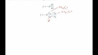 mass transport Ficks first law steady state diffusion example problem