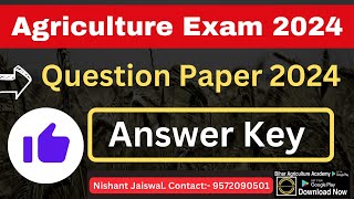 Answer key Agriculture Questions 2024 Exam Bihar Board  || BSEB || Agriculture ||