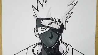 How to draw Kakashi Hatake easy step by step