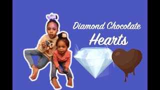 How To Make Edible Diamond Chocolate Hearts With Real Glitter! | Nadia's Castle