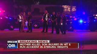Mother killed, son injured in hit and run