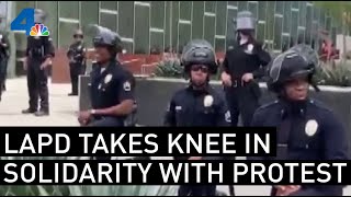 LAPD Officers Take a Knee in Solidarity With Protesters | NBCLA