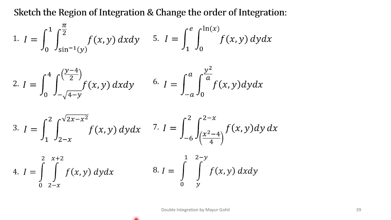 Double Integration -Practice Questions On Change Of Order Of ...