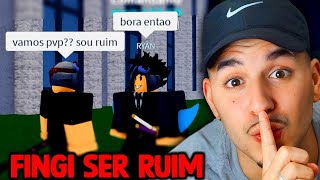 FINGI ser RUIM deixei fazer 1/3 e VIREI no PVP do Blox Fruits 🤣🔥