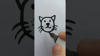 Drawing a cat for the first time 🐱🐾😻 #cat #drawi#drawingtutorial #catlover #wow #funny #cool #fun