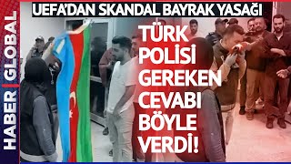 Türkiye - Ermenistan Maçı Öncesi Türk Polisi Azerbaycan Bayrağını Öperek Teslim Aldı!