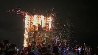 2022.10.16 東板持　「大阪花吹雪」　ラストの橋の上　南河内だんじり祭り