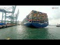 CMA CGM AGUACU, proses sandar di pasir panjang , singapore/longside