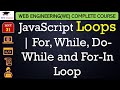 L31: JavaScript Loops | For, While, Do-While and For-In Loop with example | Web Technology Lectures