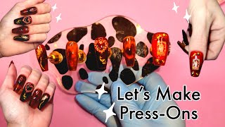 how i make gel press on nails ✨️  born pretty amber glow milky jelly collection ❤️‍🔥