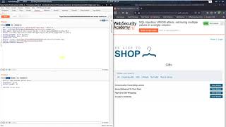 SQL injection UNION attack, retrieving multiple values in a single column (Video solution, Audio)