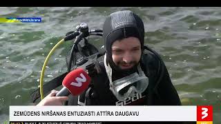 Zemūdens niršanas entuziasti attīra Daugavu