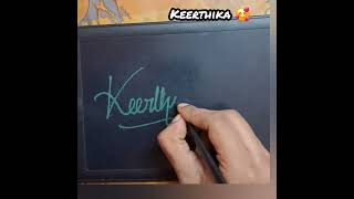 keerthika 🤩Name design sign ✍️ #Shorts #viral #cursive #calligraphy #sign #keerthika #signaturestyle