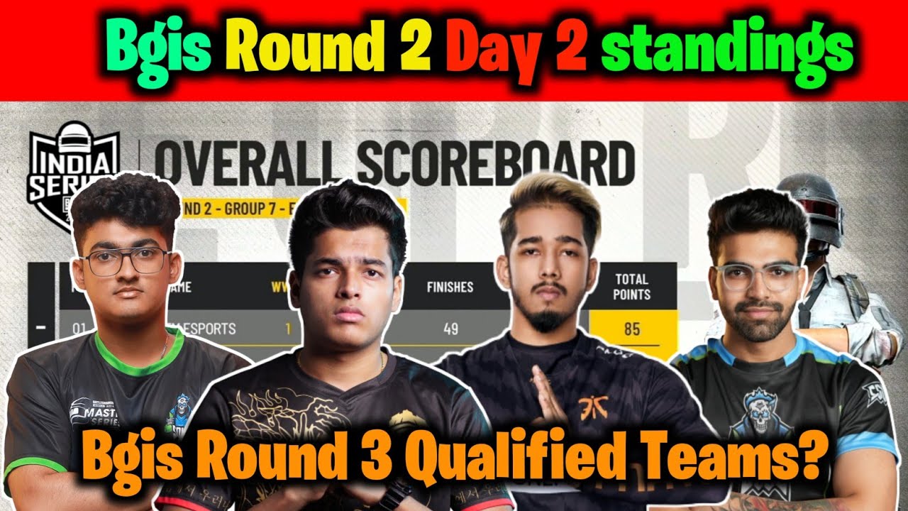 Bgis Today Points Table | Bgis ROUND 2 Day 2 Overall Standings| #bgis # ...