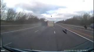 Lorry Crash Near Bicester M40 Strong Wind. 18.2.22