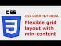 CSS Grid Layout Tutorial: Using min-content with minmax function