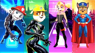 Paw Patrol Superhero Team: Marshall vs Rubble vs Skye vs Chase | Tiles Hop EDM Rush!