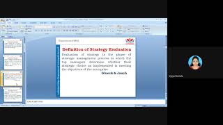 Strategic Management | Strategy Evaluation & Control by Dr. K. Vijaya Nirmala