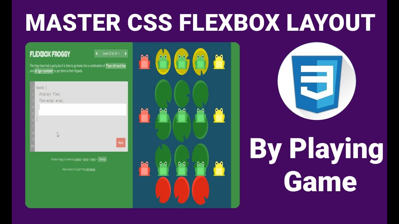 Flexbox Froggy Game In CSS | Learn CSS By Playing A Game | CSS ...